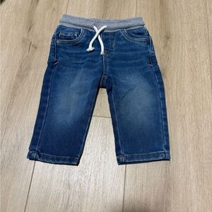 Drawstring Waist Blue Denim Jeans 12M